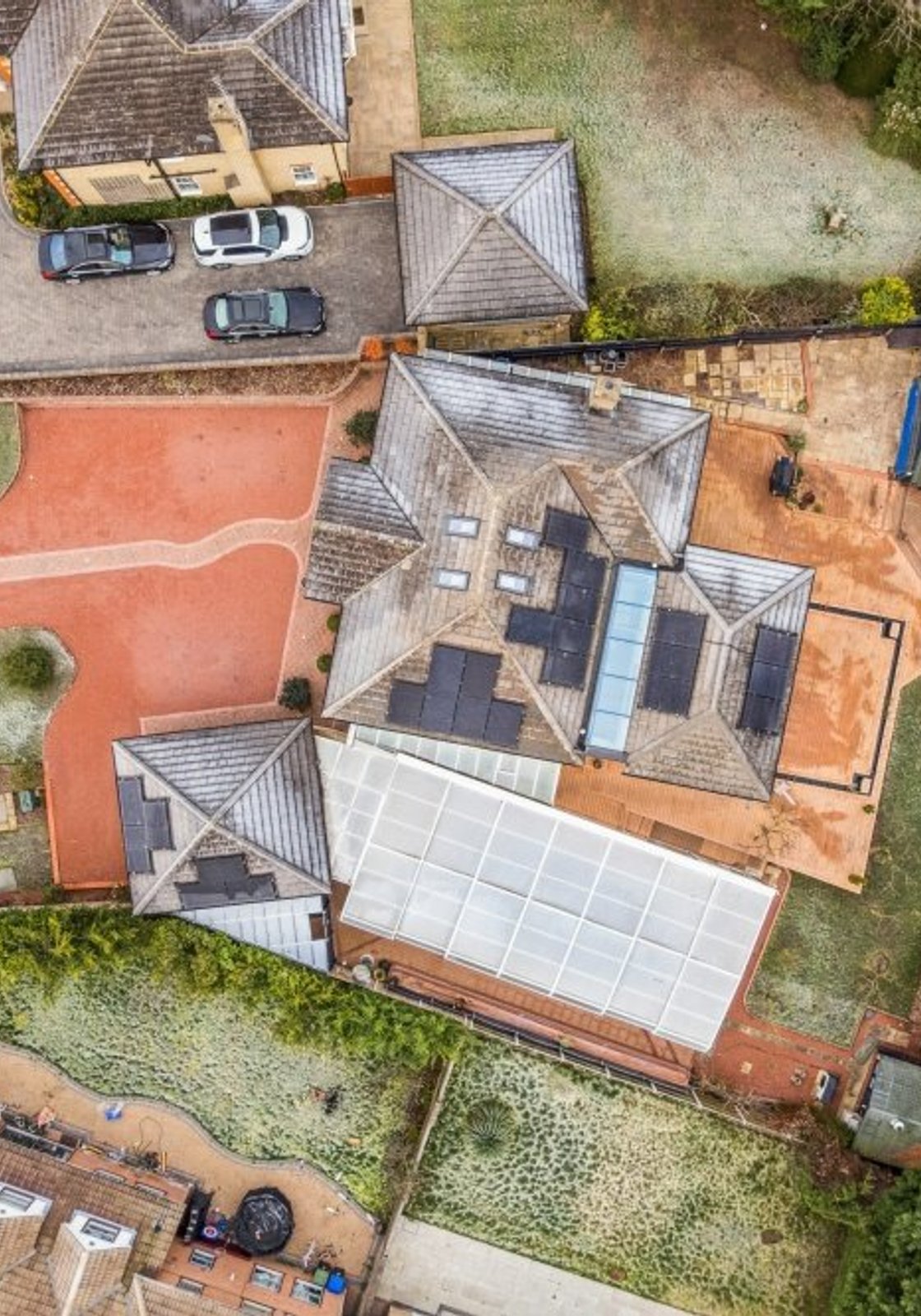 Aerial site view of a Westview Homes renovation project at Elmwood Park